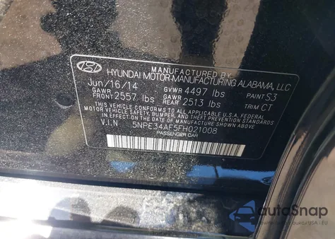 2015 Hyundai Sonata Limited z USA, uszkodzony, nr VIN 5NPE34AF5FH021008